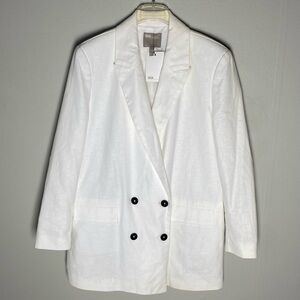 ASOS White Linen Blazer – Size 12 – NWT – Lightweight Summer Layer